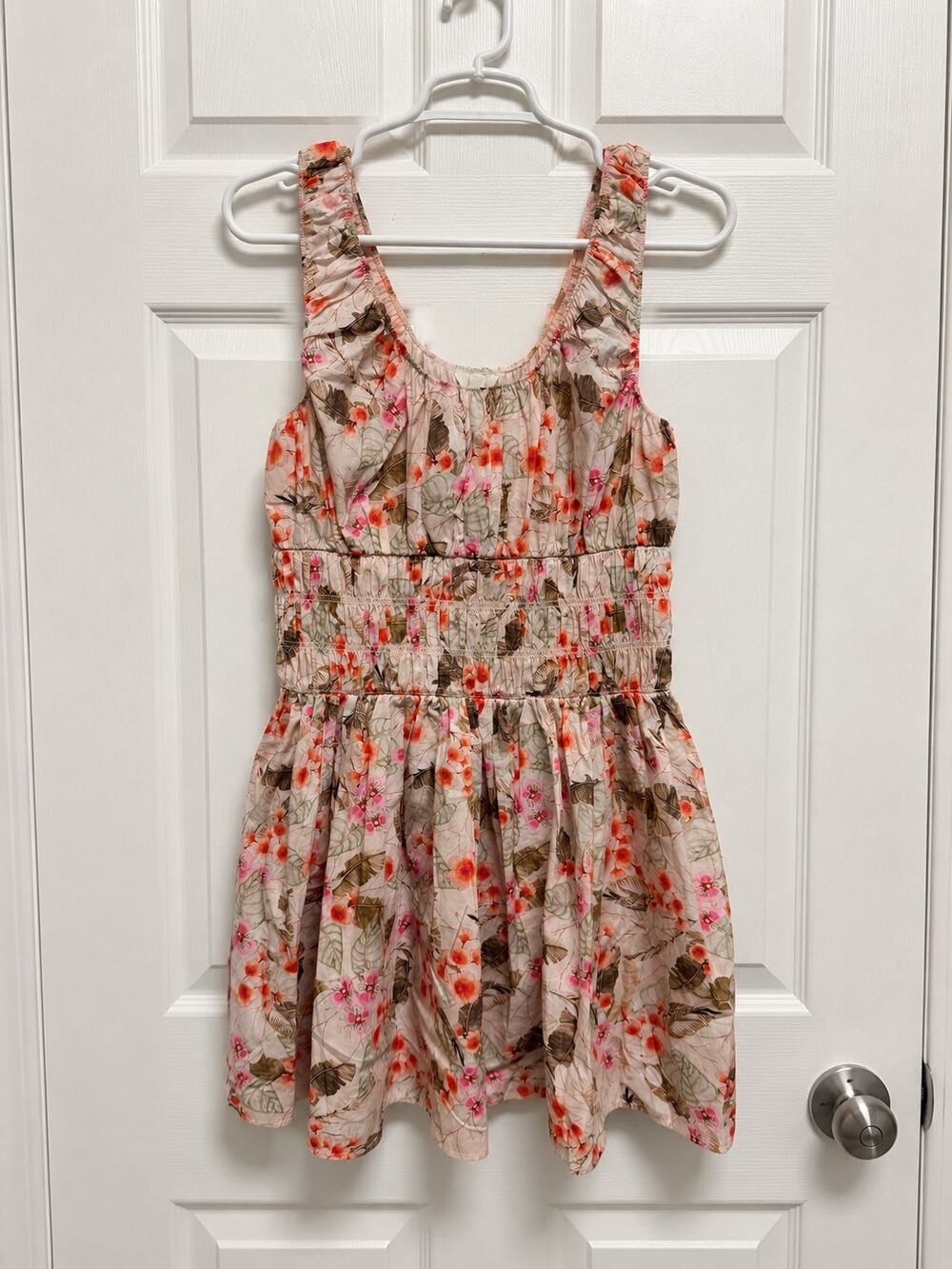 H&M Floral Cotton Smocked Waist Mini Sundress Medium